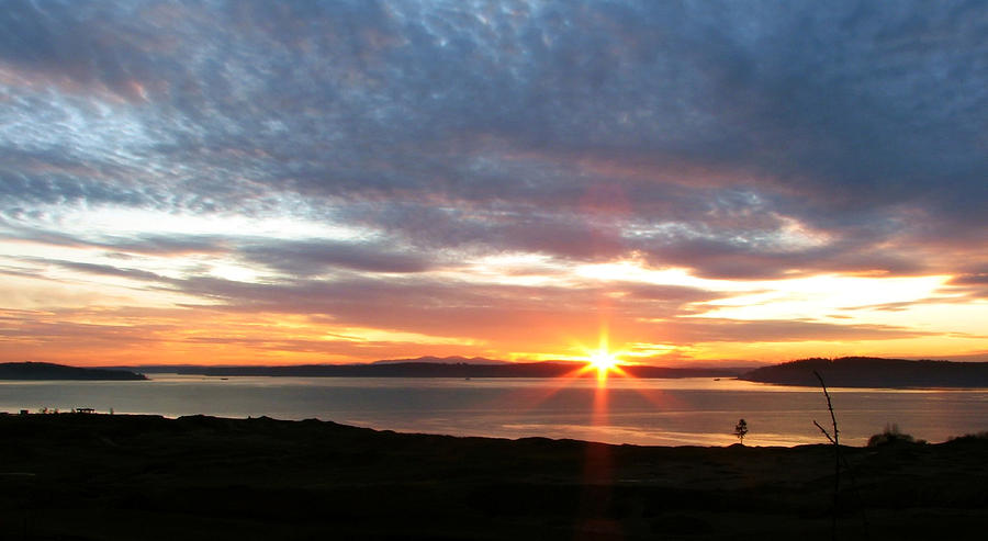 February Sunset - Chambers Bay Golf Course Photograph by Chris Anderson
