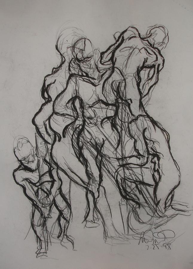 Motion Study Drawing - Feebily In Motion 2 by Melissa Dzierlatka Motion Study Drawing - Feebily In Motion 2 by Melissa Dzierlatka