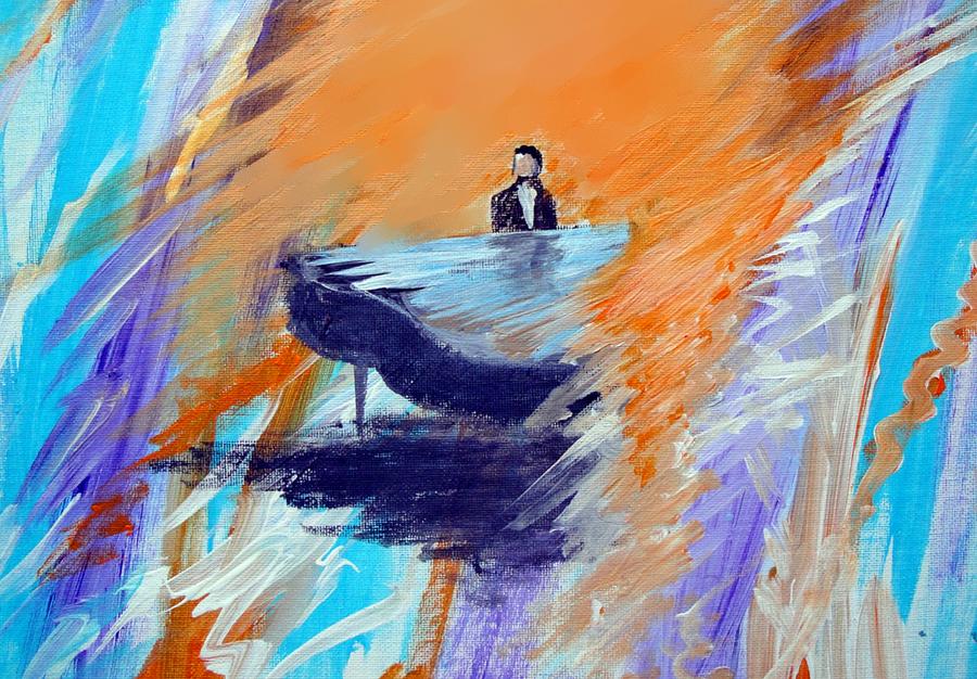 Feelings Of The Piano  Painting by Larry Cirigliano