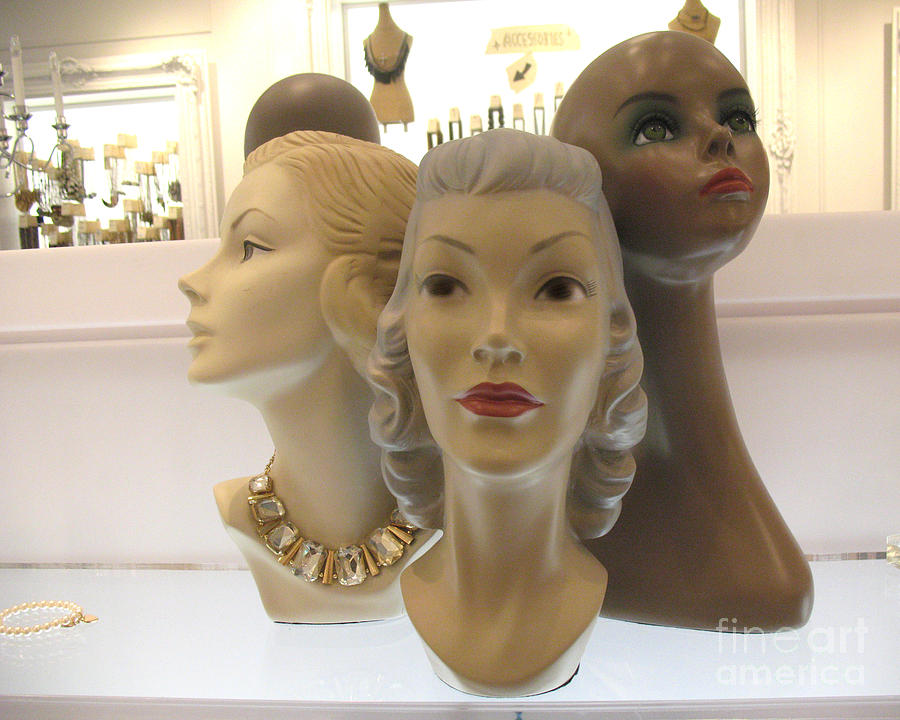 Female Mannequin Faces Art Deco Photograph by Kathy Fornal
