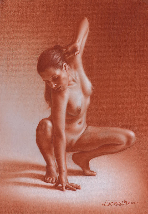 Female Nude Crouching. 