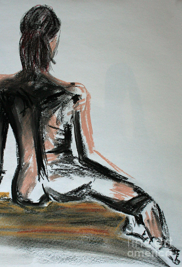 Female nude Drawing by Julie Lueders 