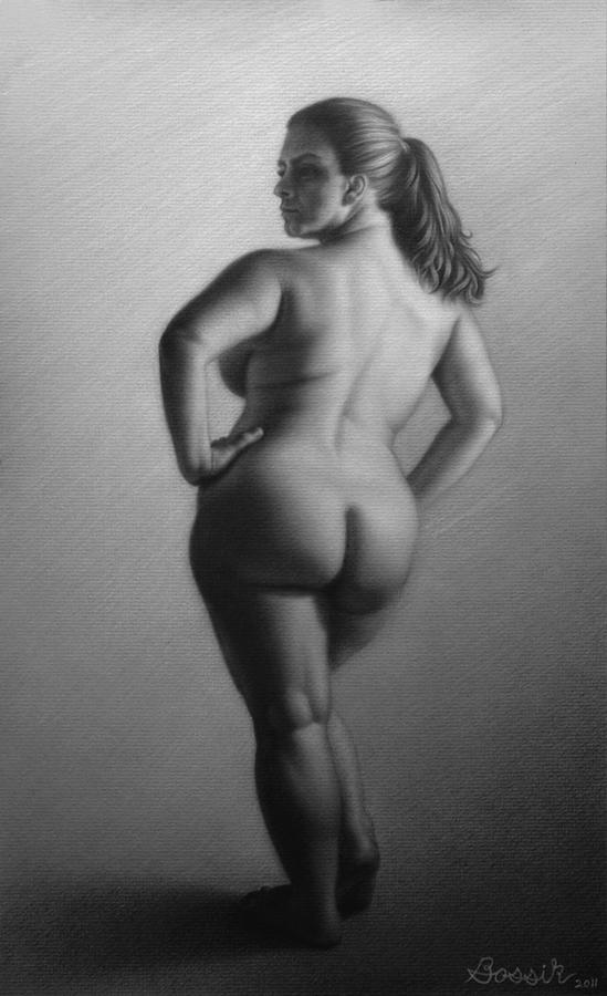 Standing Female Nude Model Sketch