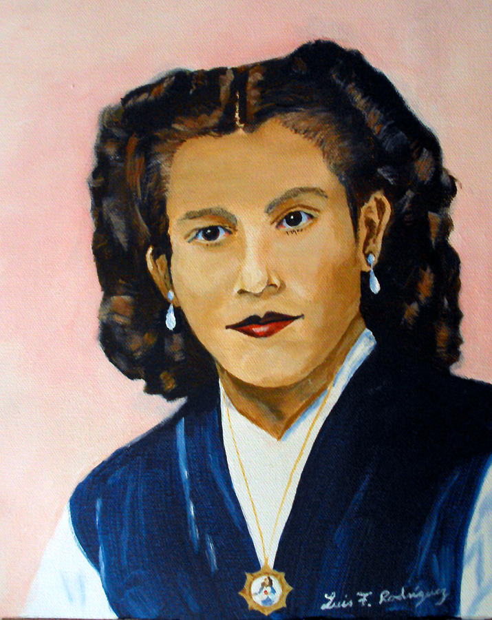 Female Portrait Painting by Luis F Rodriguez