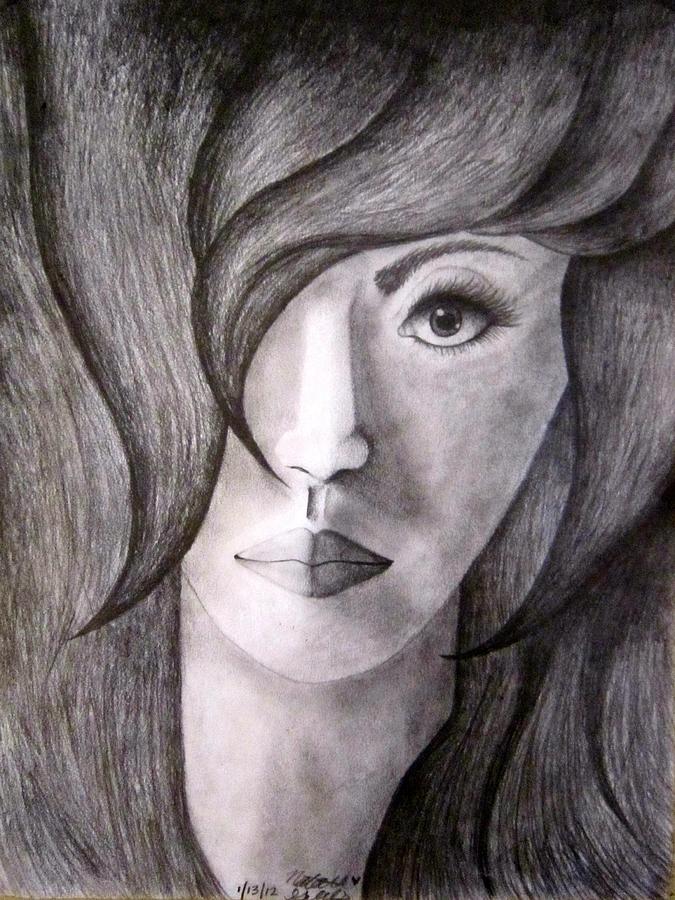 Black And White Drawing - Femme Fatale by Natalie Gibbs