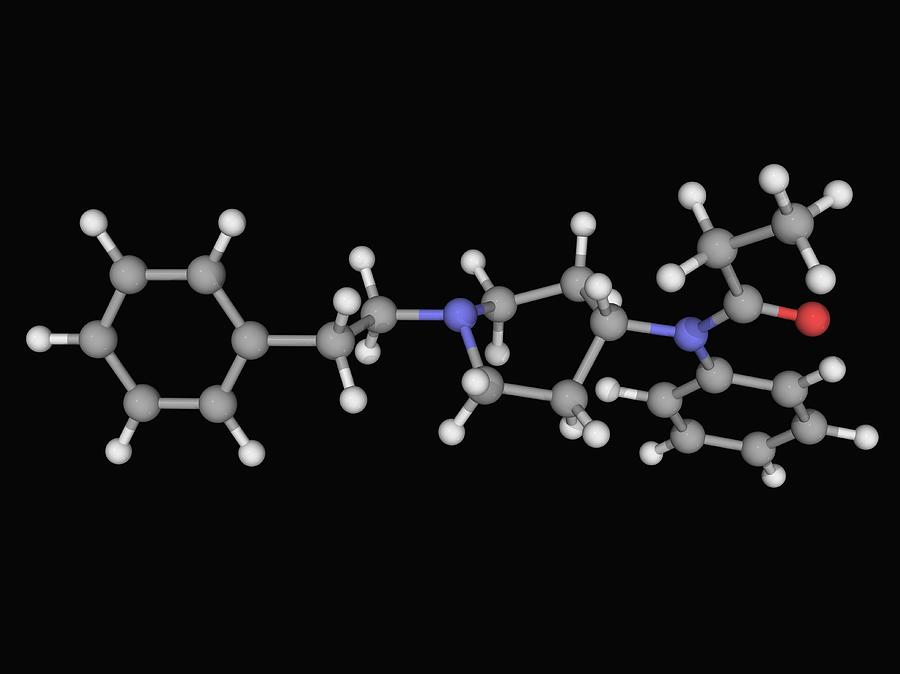 Fentanyl Drug Molecule Digital Art by Laguna Design