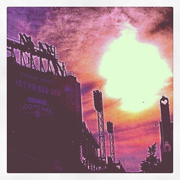 Nature Photograph - Fenway Park. Its Like The Sun On Fire by Larry  Medina