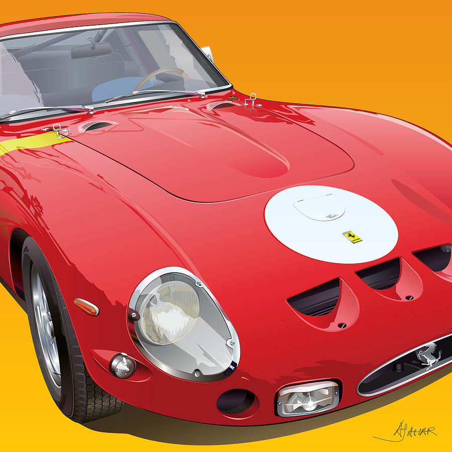 Ferrari Gto Digital Art - Ferrari GTO detail by Alain Jamar