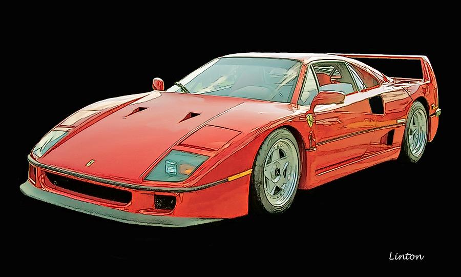 Ferrari Sketch Digital Art by Larry Linton