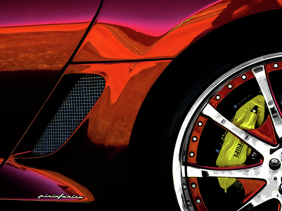 Transportation Digital Art - Ferrari Wheel Detail by Douglas Pittman