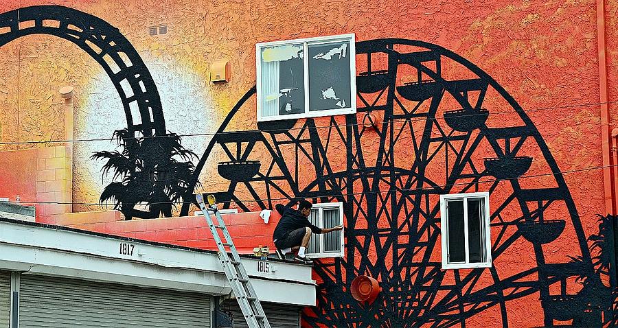 Graffiti Photograph - Ferris Wheel by Fraida Gutovich