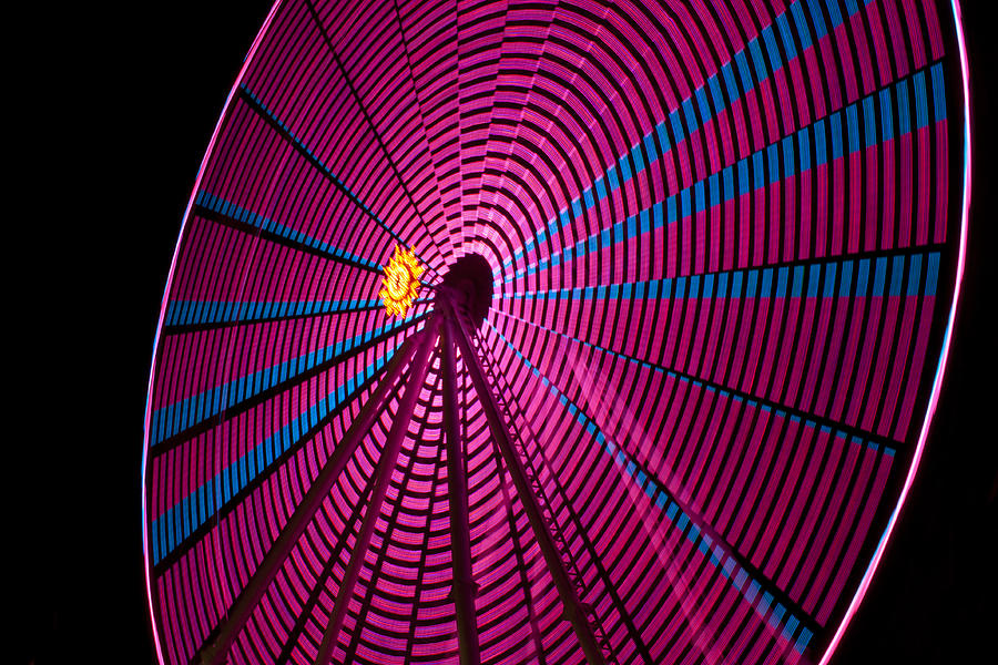 Ferris Wheel In Pink Photograph