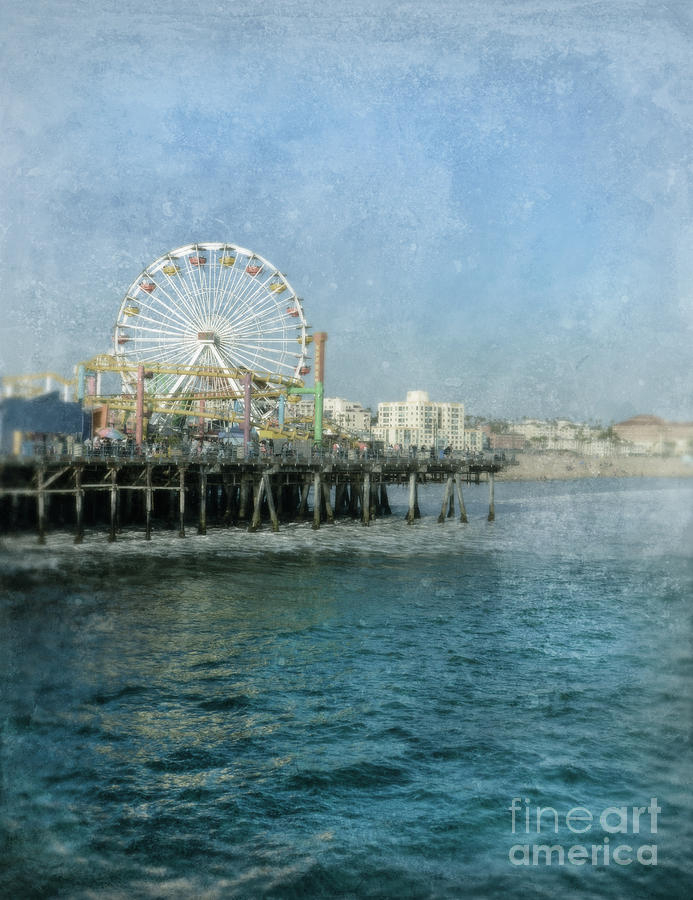 Summer Photograph - Ferris Wheel on the Santa Monica Pier by Jill Battaglia