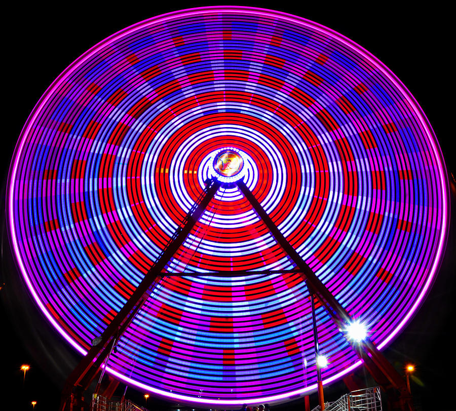 Ferris Wheel Purple Photograph by David Lee Thompson