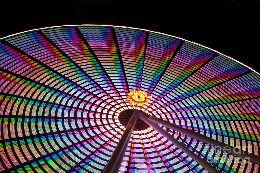 Ferris Wheel Rainbow Photograph