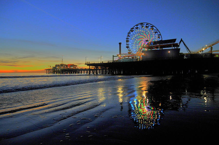 Sunset Photograph - Ferris Wheel Sunset by Richard Omura