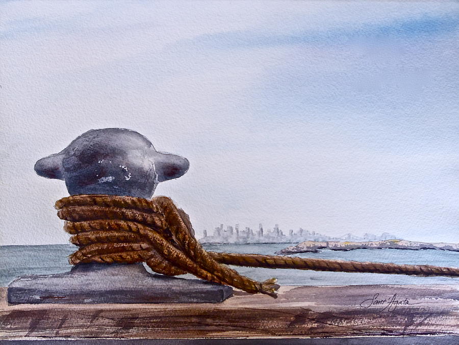 Skyline Painting - Ferry Memories by Frank SantAgata