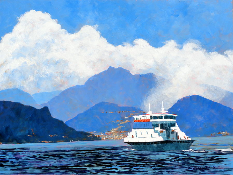 Italy Painting - Ferry to Menaggio by Darrell Sheppard