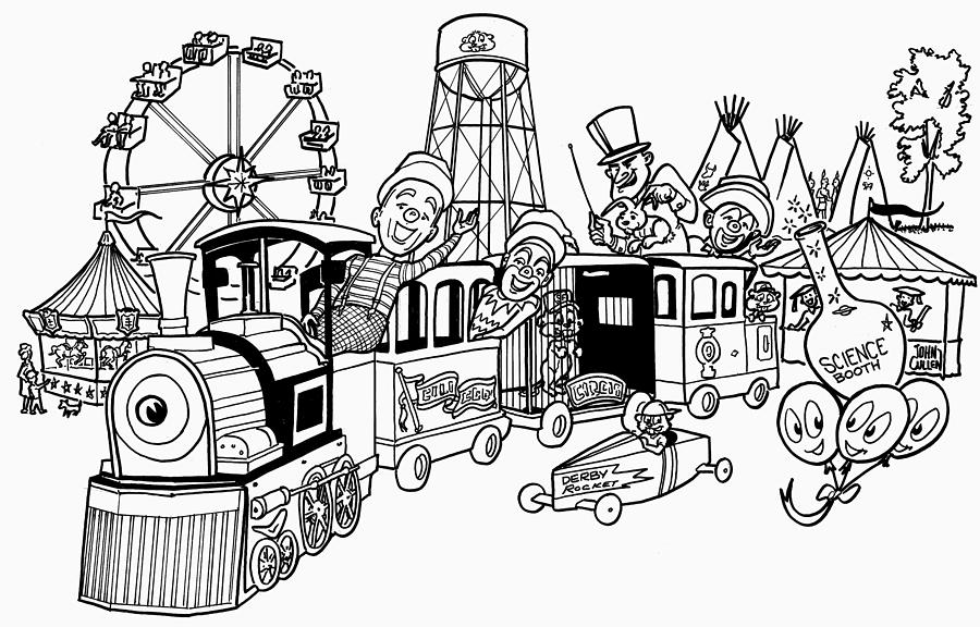 Train Drawing - Festival Logo by John Cullen