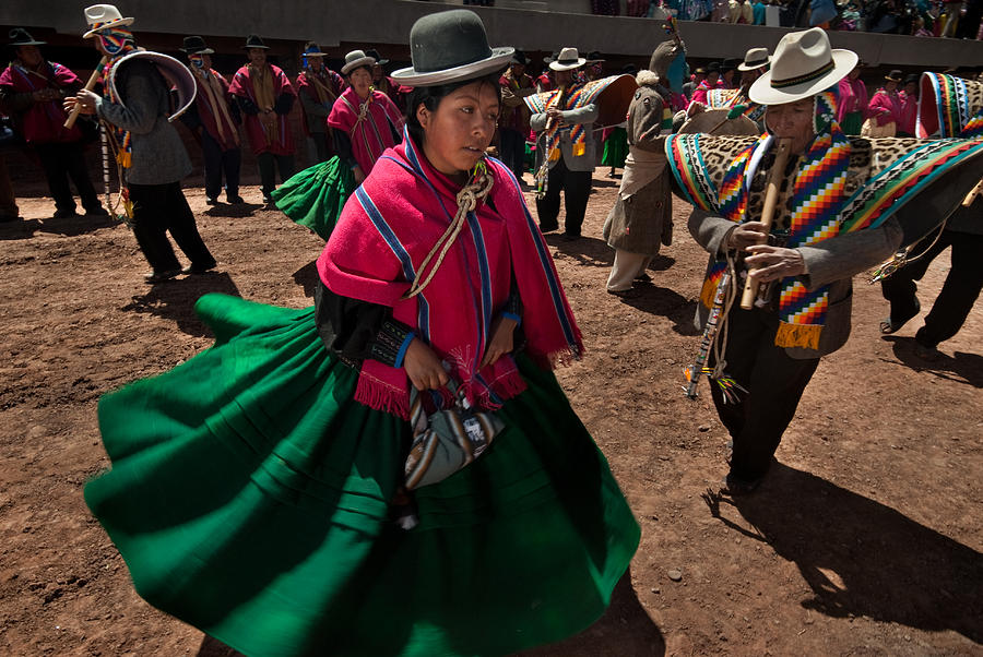 Music Photograph - Festival of dance and traditional music. Population of Tiwanaku. Republic of Bolivia. by Eric Bauer