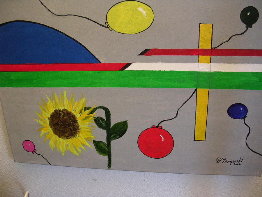 Sunflower Painting - Festive mood by Diane Langeveld