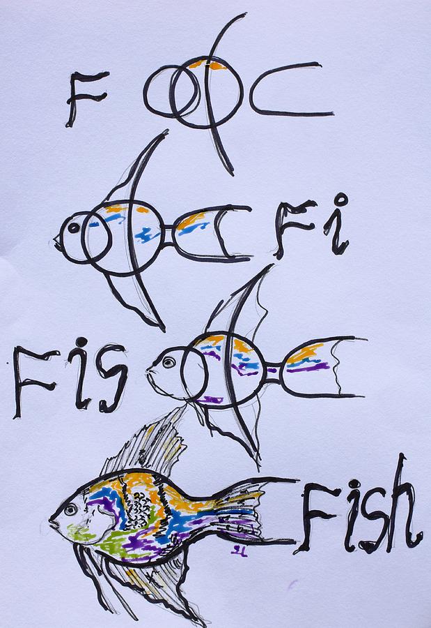 F...fi...fis...fish Drawing by Sladjana Lazarevic