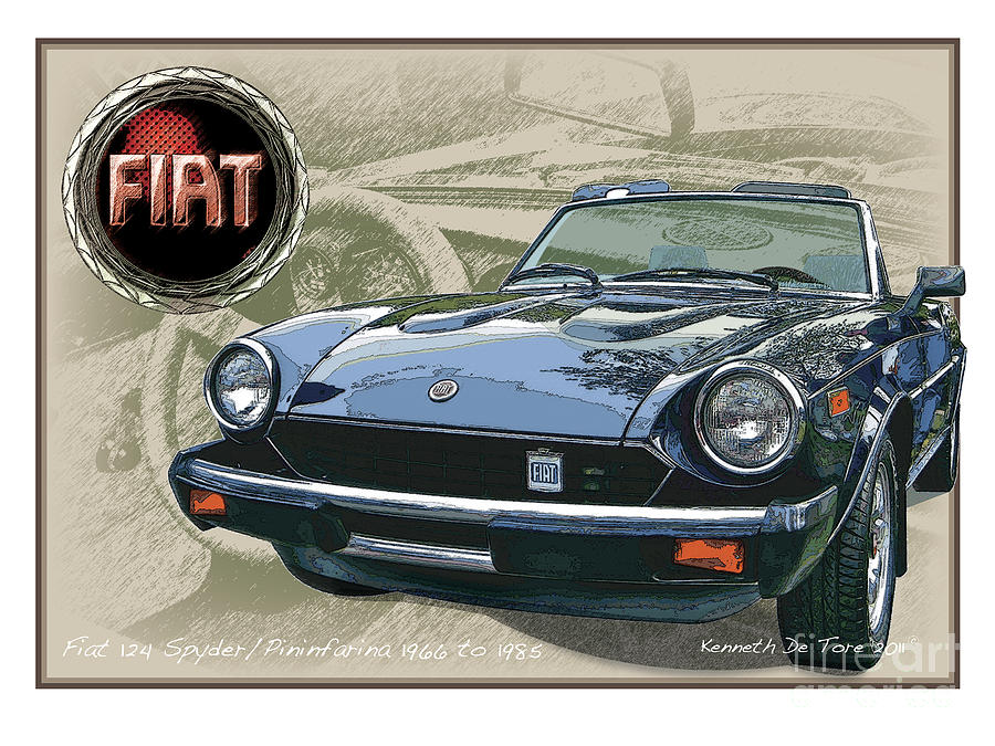 Fiat Spyder Digital Art by Kenneth De Tore