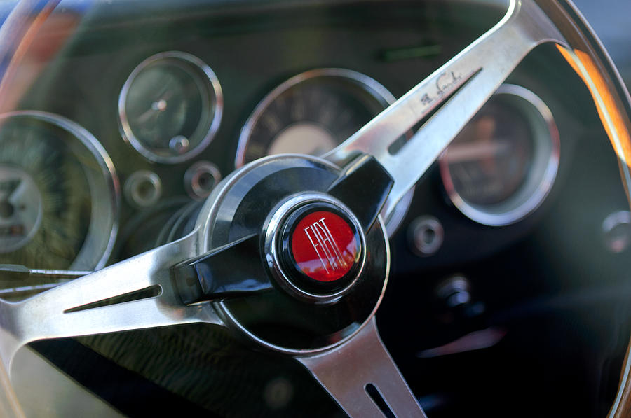 Fiat Steering Wheel Photograph by Jill Reger