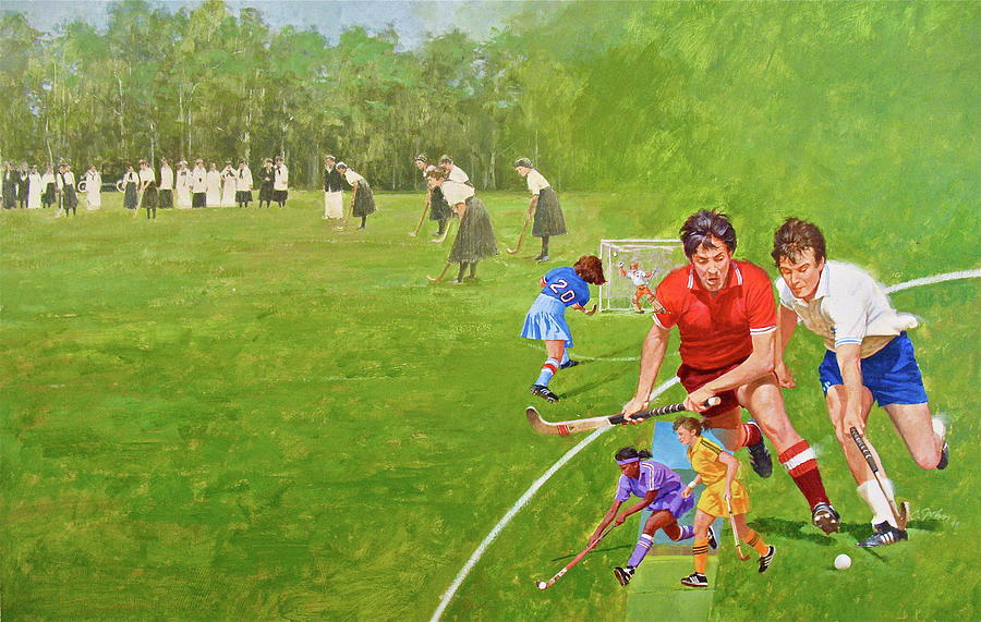Field Hockey Painting by Cliff Spohn