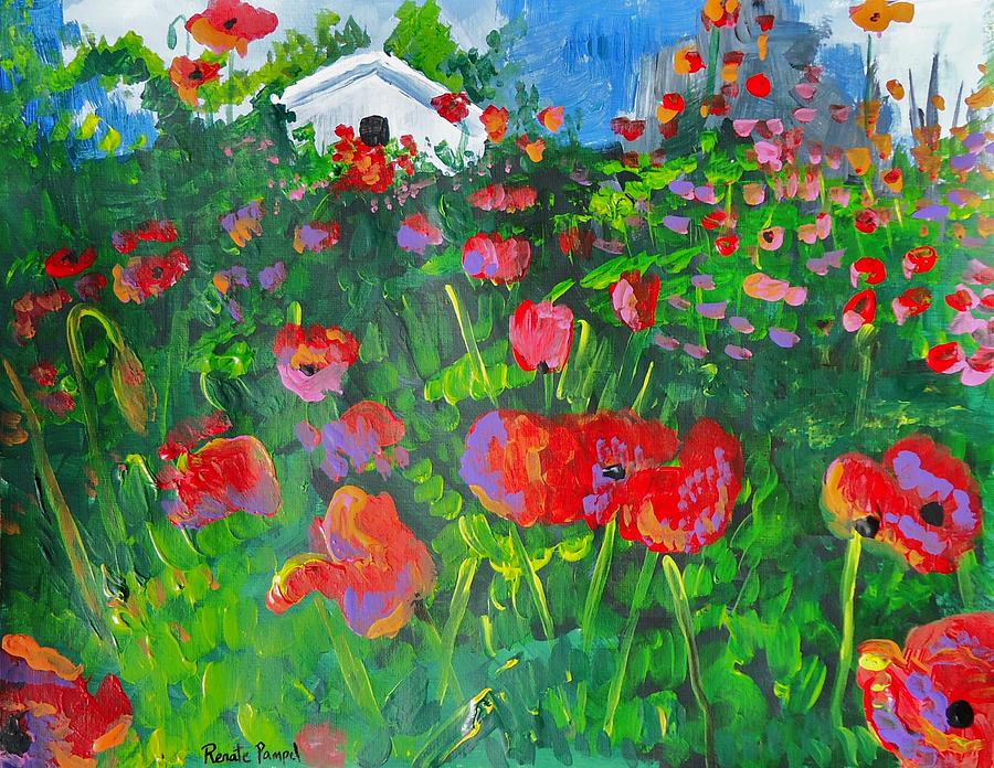 Spring Painting - Field of Poppies by Renate Pampel