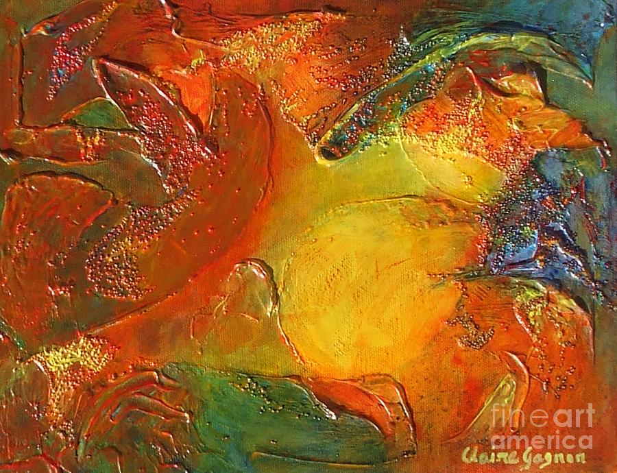 Fiery Bird Painting by Claire Gagnon