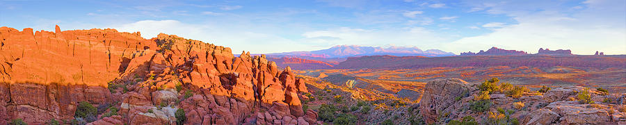 Fiery Furnace Overlook with Monte la Sal Mountains Photograph by Fred J Lord