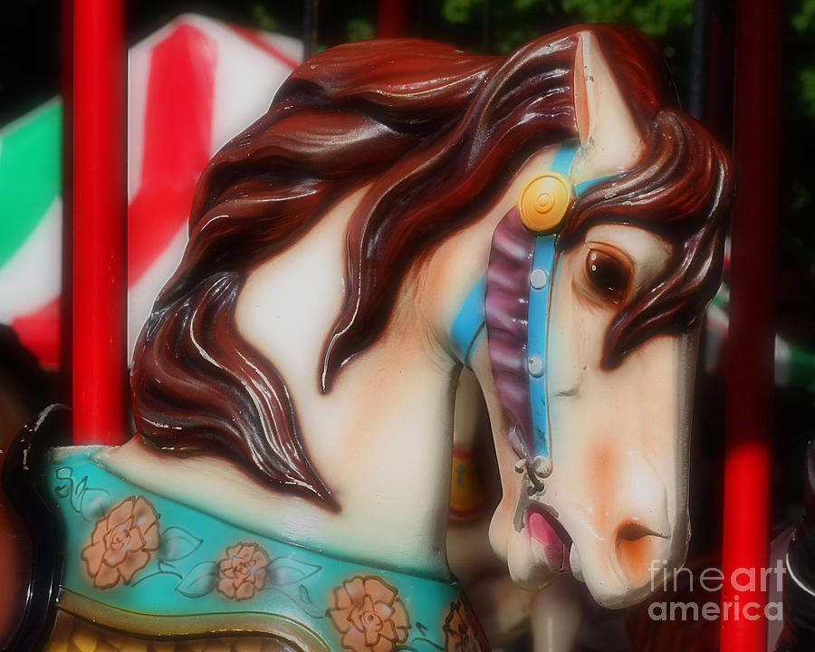 Fiery Steed Carousel Horse Photograph by Smilin Eyes Treasures