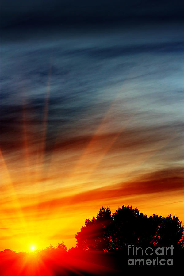 Fiery sunset in the evening Photograph by Simon Bratt
