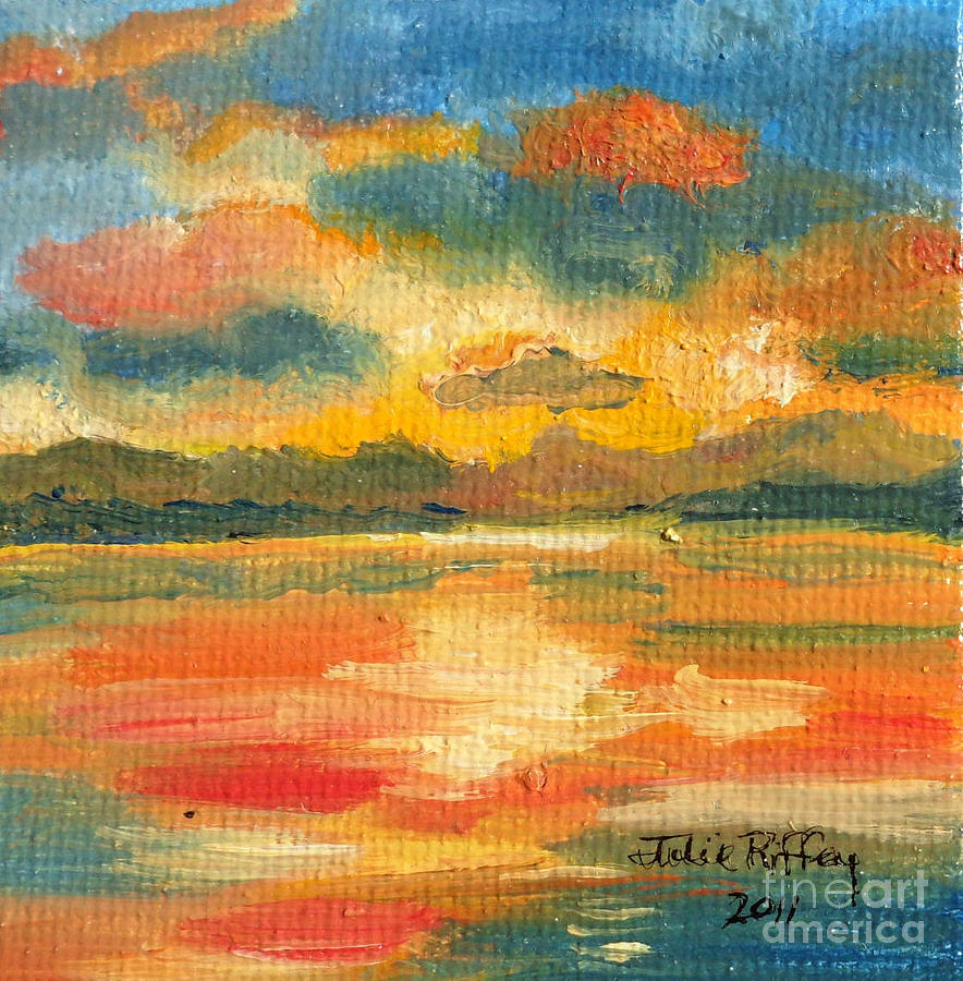 Fiery Sunset Painting by Julie Brugh Riffey