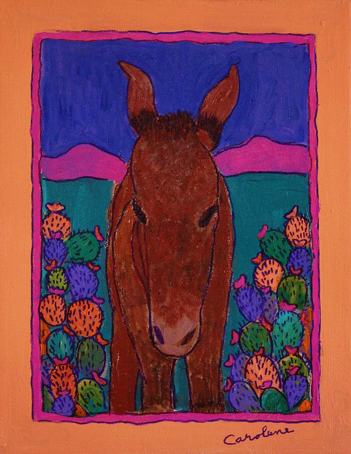 Fiesta Burro Painting by Carolene Of Taos