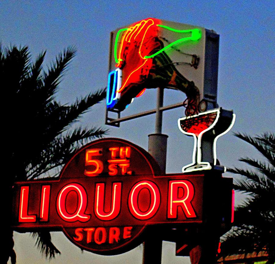 Las Vegas Photograph - Fifth Street Liquor by Randall Weidner