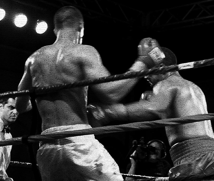 Black And White Photograph - Fight Game by David Lee Thompson