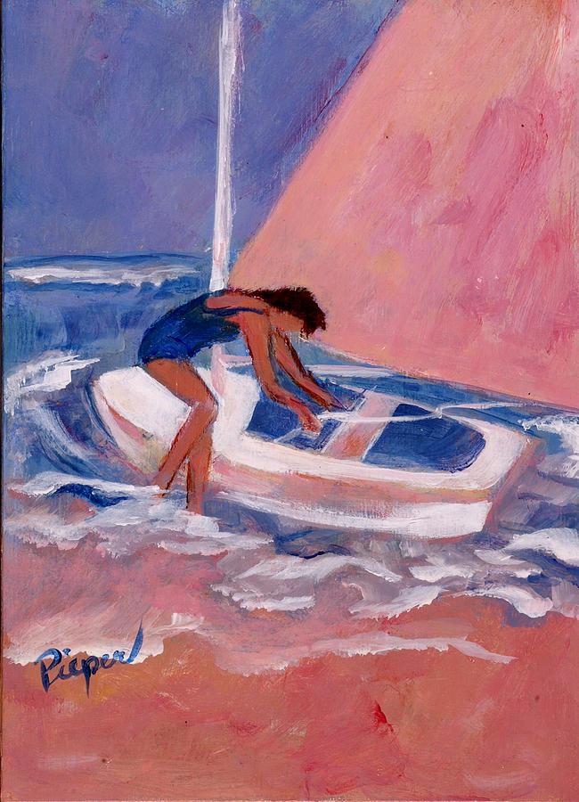 Fighting to Sail Painting by Betty Pieper