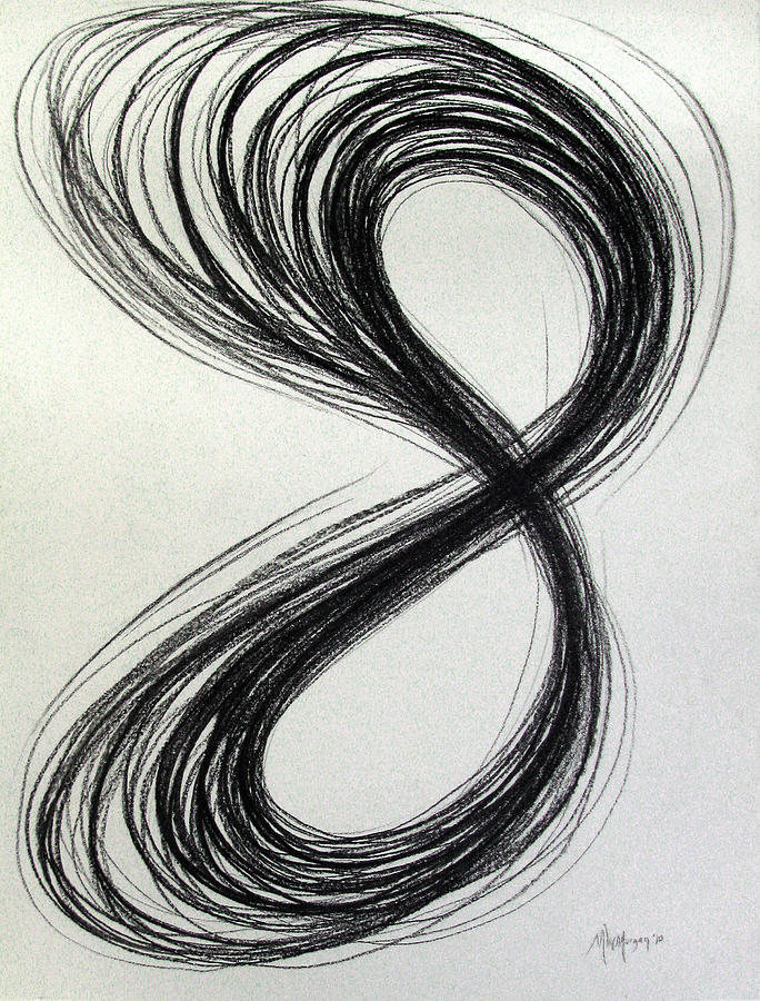 Figure Eight Study Number Eleven Drawing by Michael Morgan