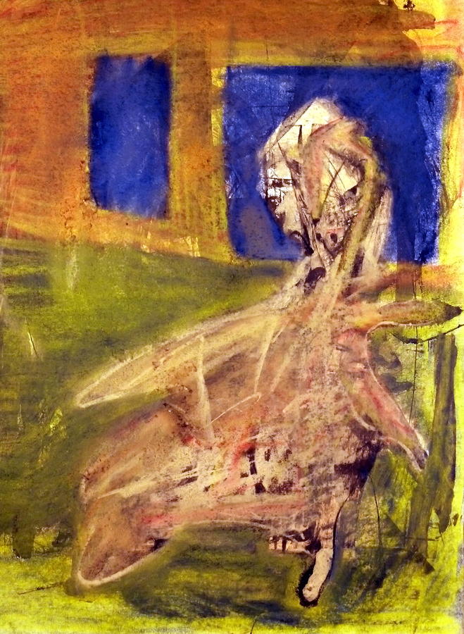 Figure In The Street  Pastel by JC Armbruster