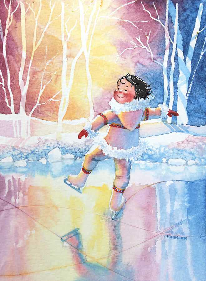 Childrens Book Illustrator Painting - Figure Skater 13 by Hanne Lore Koehler
