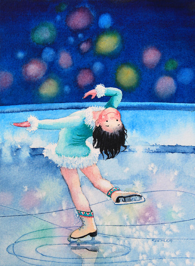 Childrens Book Illustrator Painting - Figure Skater 16 by Hanne Lore Koehler