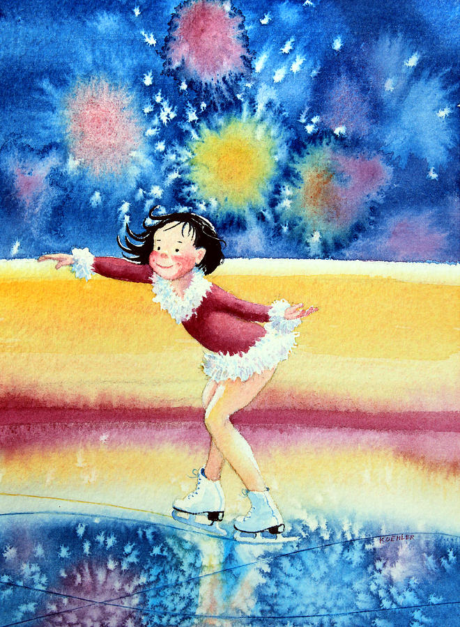 Childrens Book Illustrator Painting - Figure Skater 17 by Hanne Lore Koehler