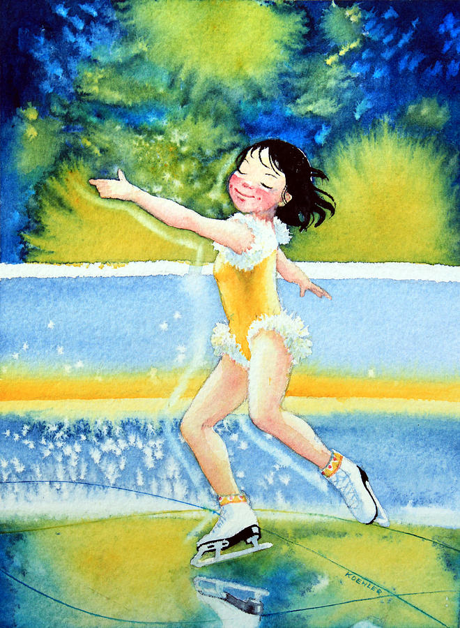 Childrens Book Illustrator Painting - Figure Skater 18 by Hanne Lore Koehler