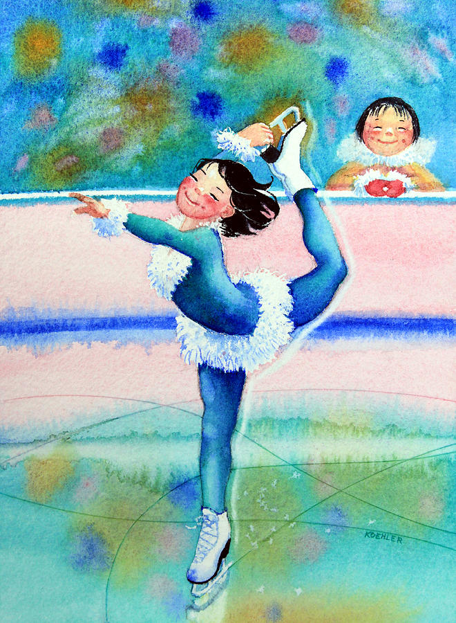 Childrens Book Illustrator Painting - Figure Skater 19 by Hanne Lore Koehler