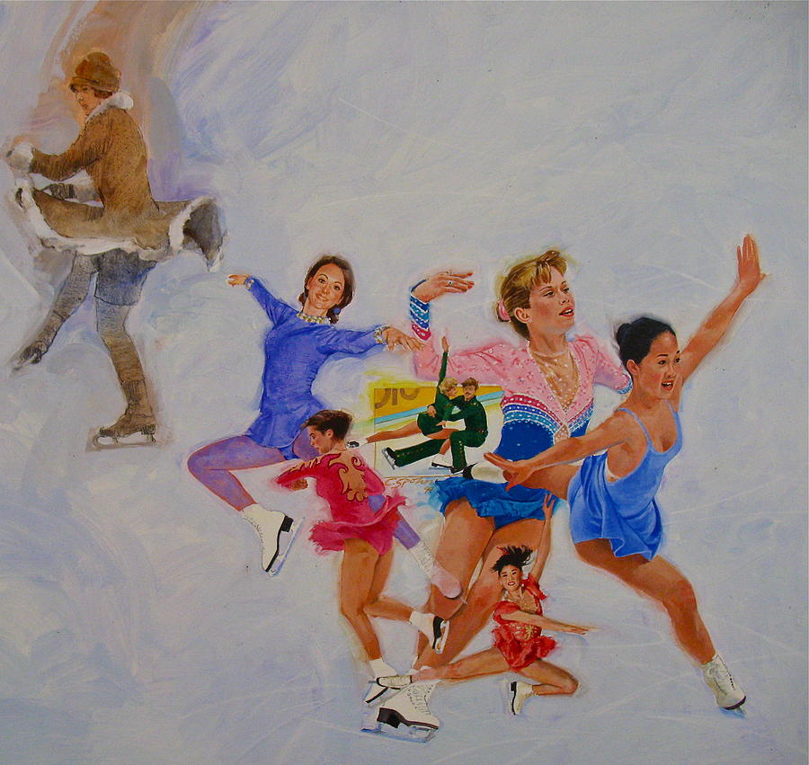 Figure Skating Painting by Cliff Spohn