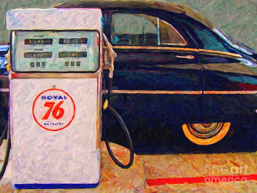Fill Her Up At The Old Royal 76 Gas Station Photograph by Wingsdomain Art and Photography