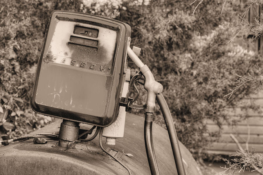 Black And White Photograph - Filler Up by JC Findley