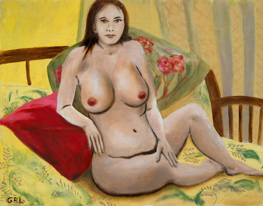 Fine Art Female Nude Seated 2010 Painting by G Linsenmayer
